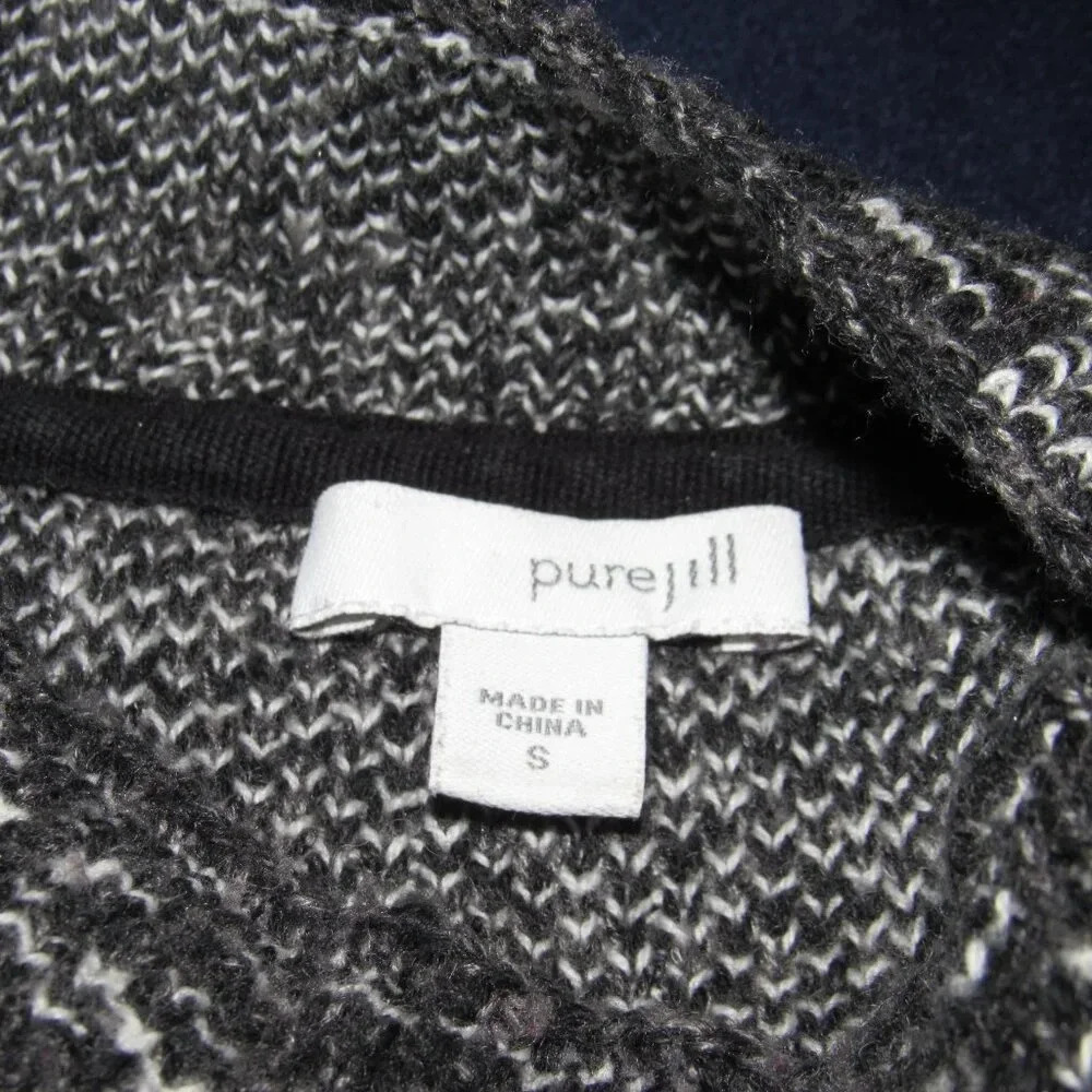 J. Jill PureJill  Mock Turtleneck Gray White Sweater Size S - Picture 7 of 8